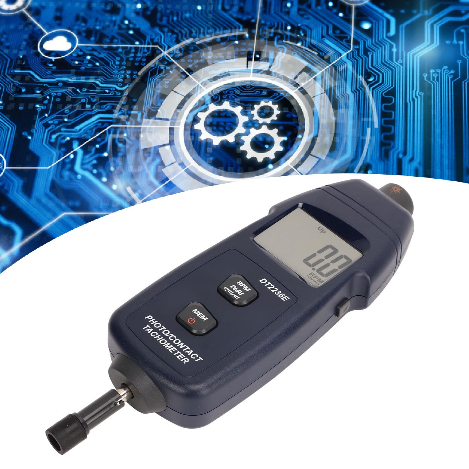 Contagiri Digitale, Salvataggio Automatico dei Dati Contagiri e Contagiri Foto Senza, Tester di Rotazione Portatile per Misurare Fili, Cavi, Velocità, Lunghezza