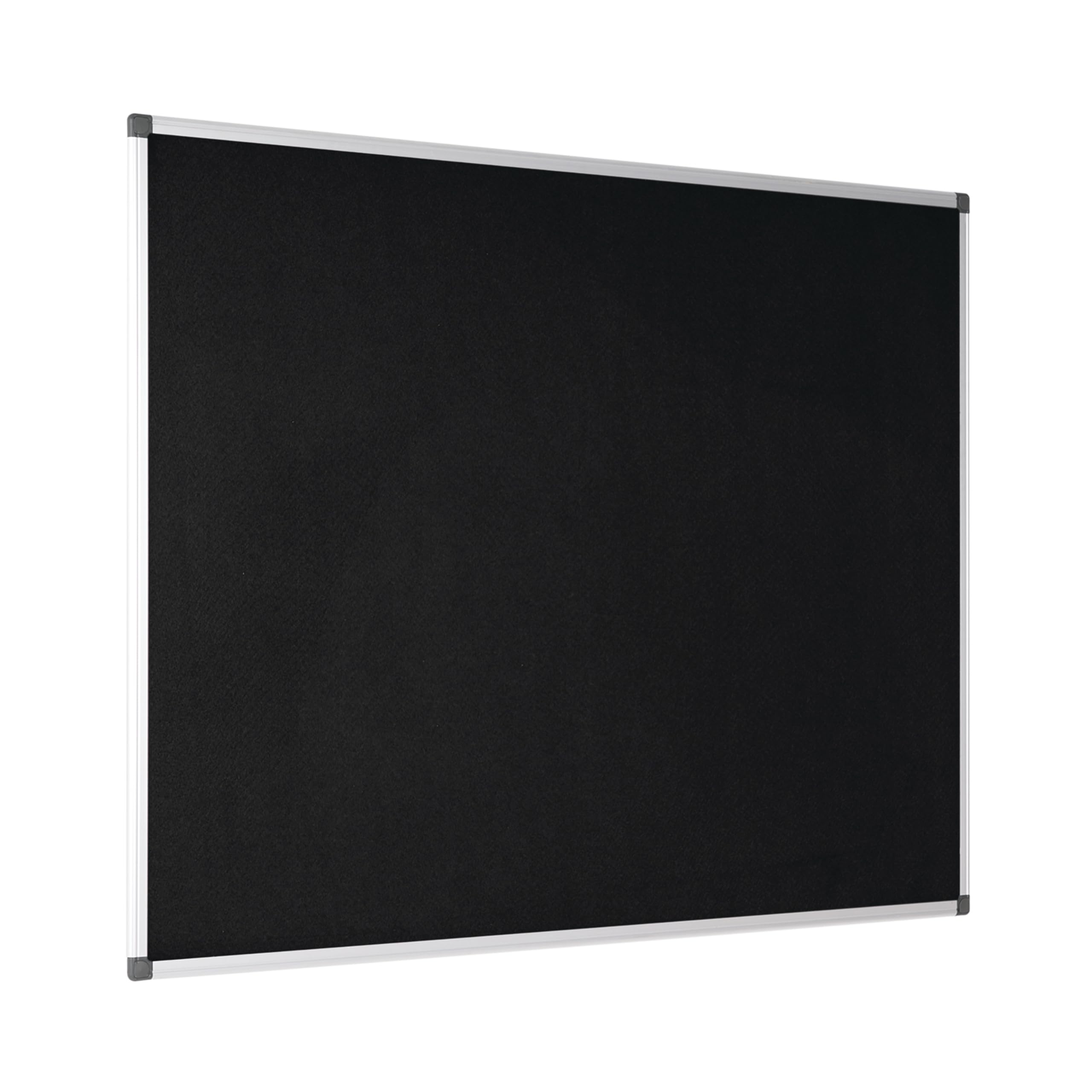 Bi-Office Tableau d'Affichage en Feutre Noir Maya, Cadre en Aluminium, 120x90 cm