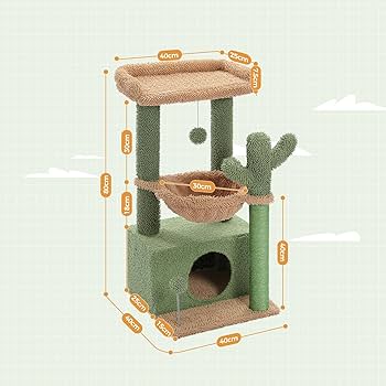 キャットタワー ミニ 猫タワー サボテン 小型 低め 据え置き 高さ80cm Amazon | PAWZ Road キャットタワー ミニ 猫タワー サボテン