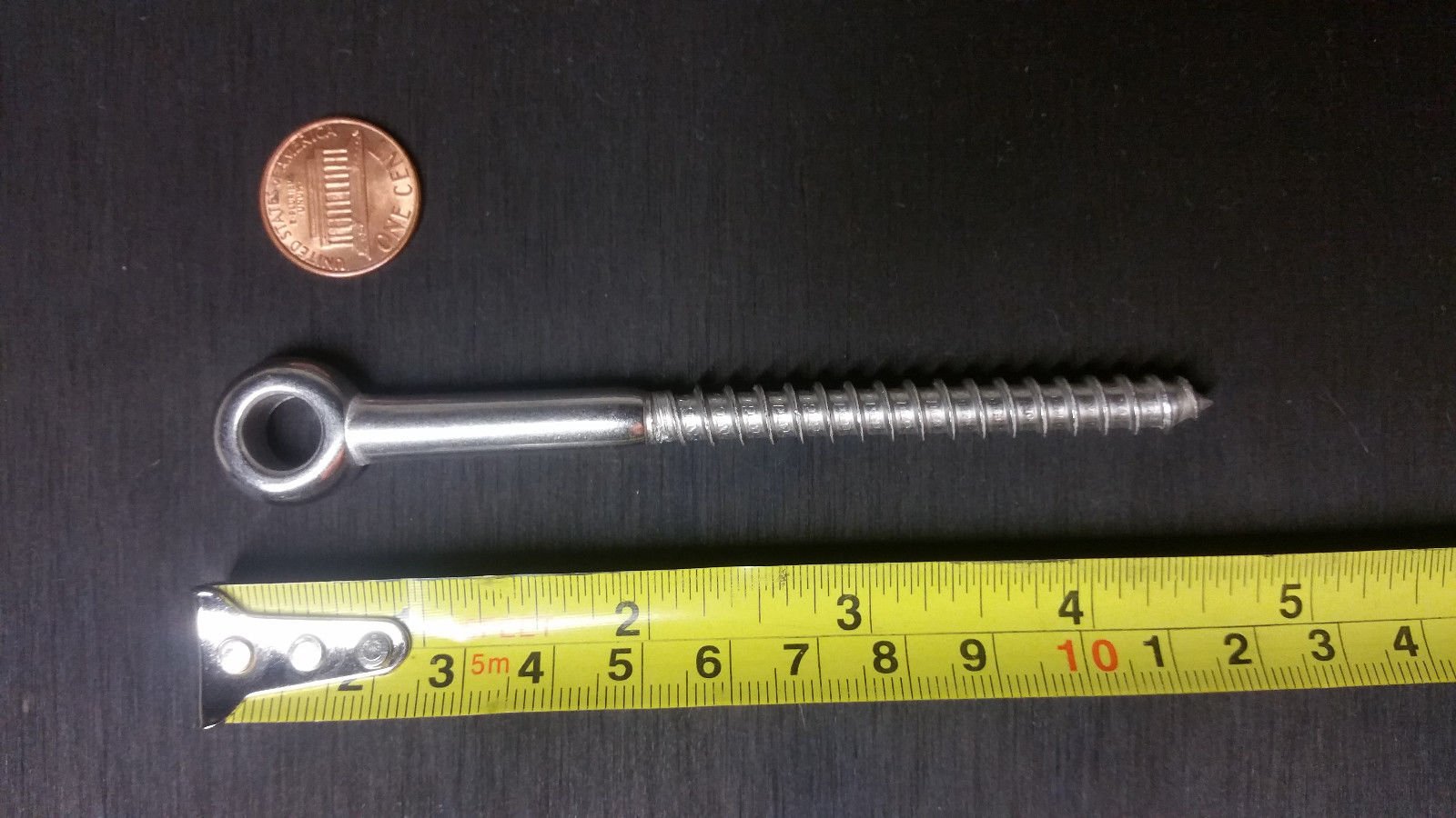 Heavy Duty 5 x Marine Grade Stainless Steel lag Screws Lifting Eyebolts Eye Bolt 8/100mm