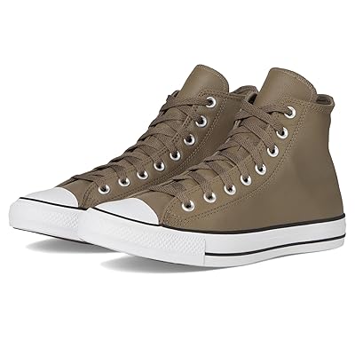 Converse Chuck Taylor All Star Leather High Top Sneaker Athletic Shoes Classic Taupe/Dark Matter