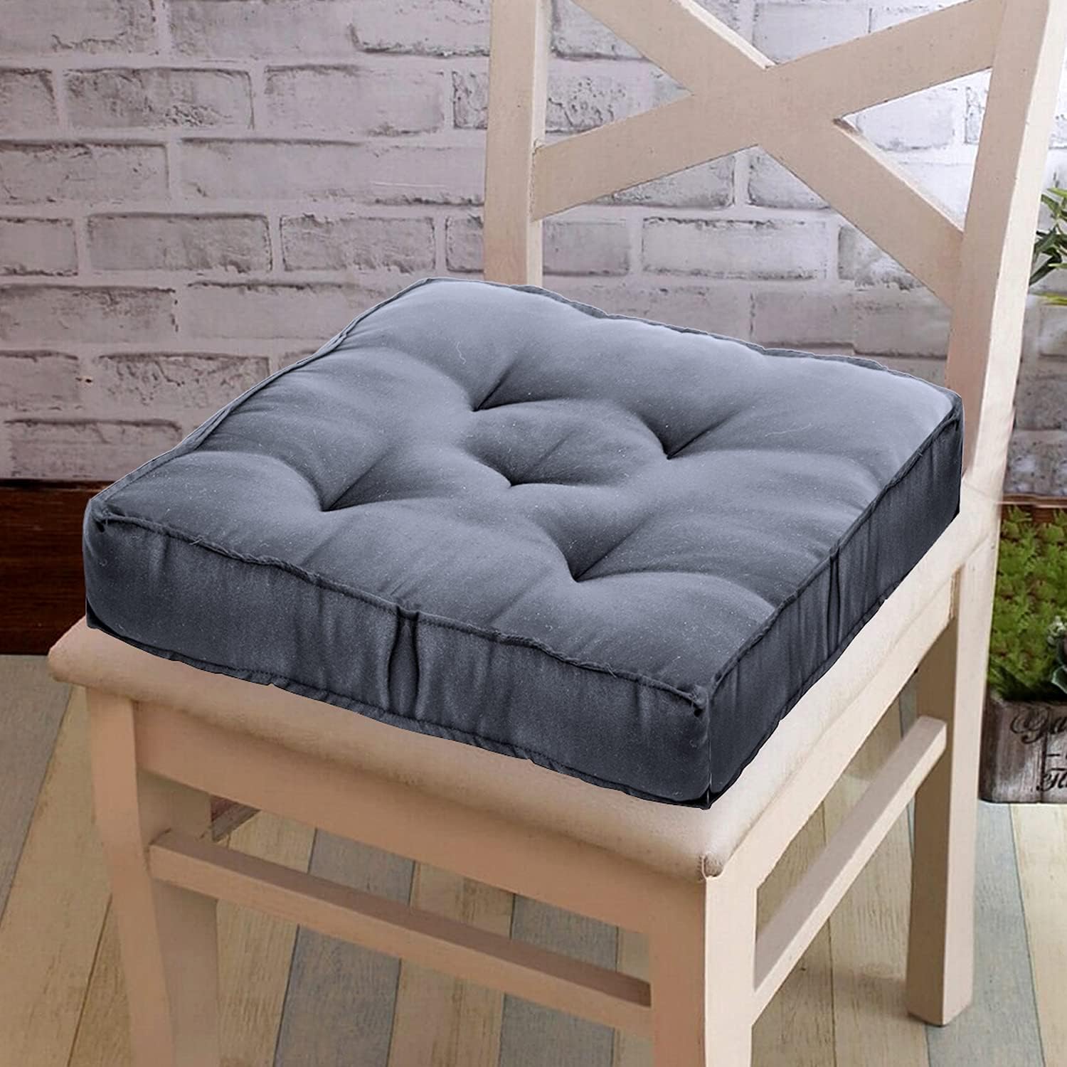 Kuber Industries Chair Pad|Chair Cushion Pad|Chair Cushion|Cushion for Car Pad Office Chair (Grey)