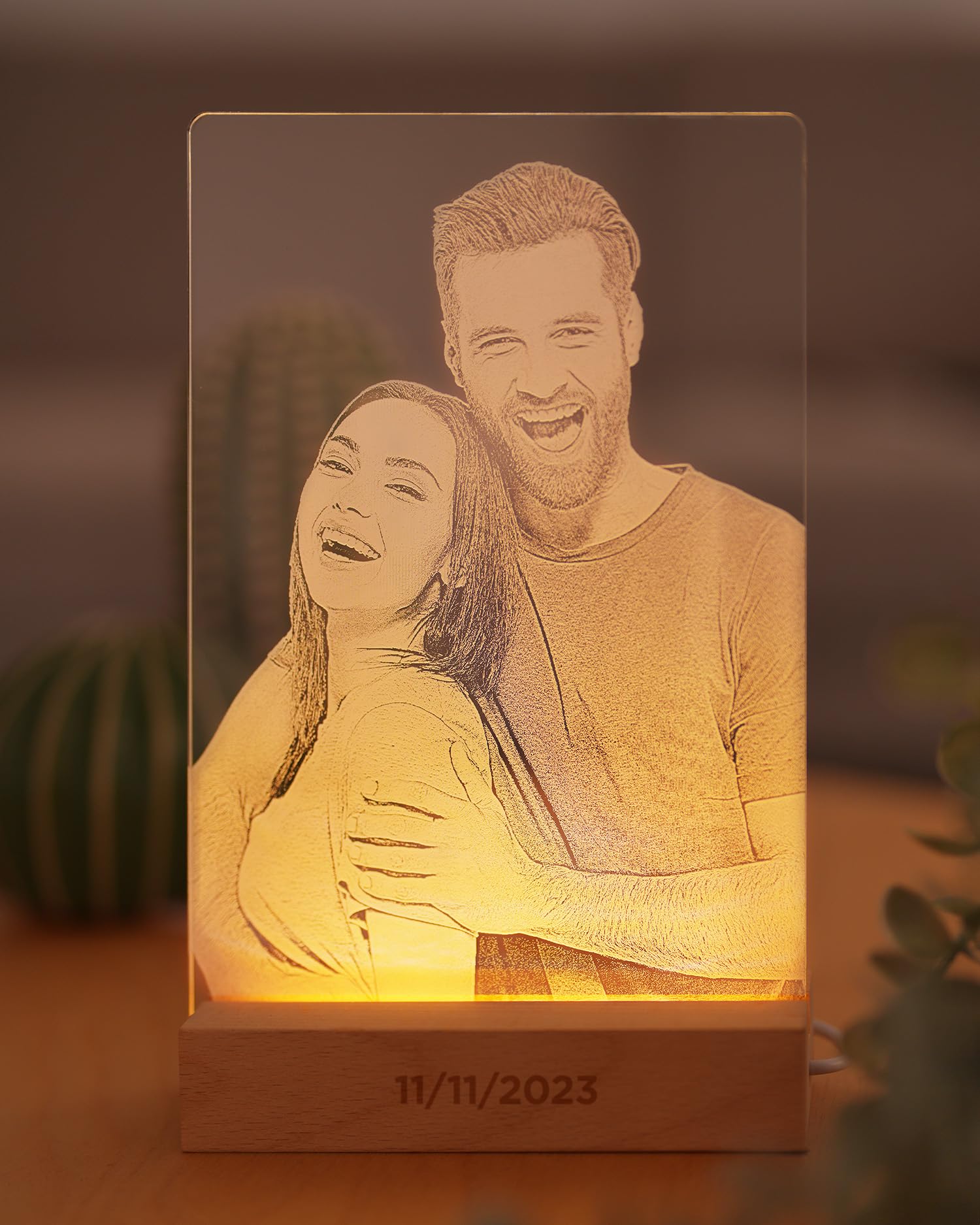 Panorama Lampada Personalizzata 21x30cm - LED con Foto 3D - Idee Regalo Original - Camera di Notte - Decorazioni per la Casa