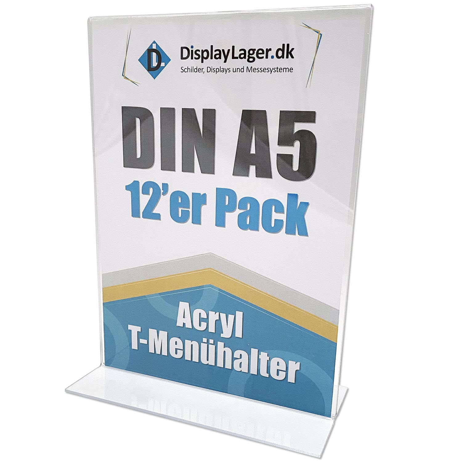DisplayLager - 12'er Sparpack, Gerader Tischaufsteller/Thekenaufsteller aus Transparentes Acryl (A5)