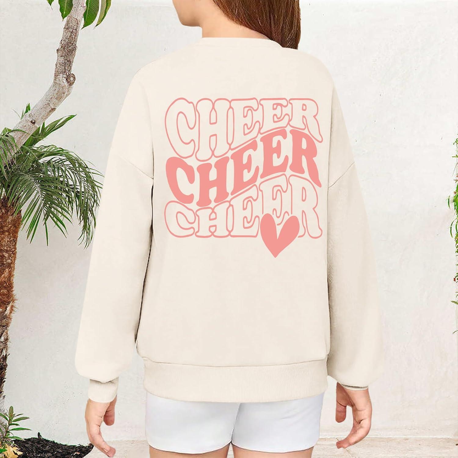 Cheer Sweatshirts for Girls Cheerleader Graphic Sweatshirt Teen Girl Preppy Funny Letter Print Shirt Pullover Tops