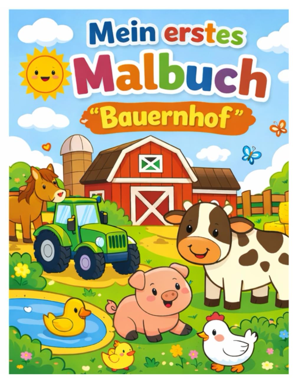 Mein erstes Malbuch „Bauernhof“: dieses Malbuch bietet große, einfache und altersgerechte Motive, die nicht überfordern und viel Raum zum Ausmalen lassen.