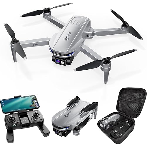 Contixo F28 Camera Drone for Adults, GPS Auto Follow, 26 Min Flight Time, Foldable FPV Drones with One-Button Return, Orbit, Waypoint, Selfie Mode, No FAA Required, Carry Case Included