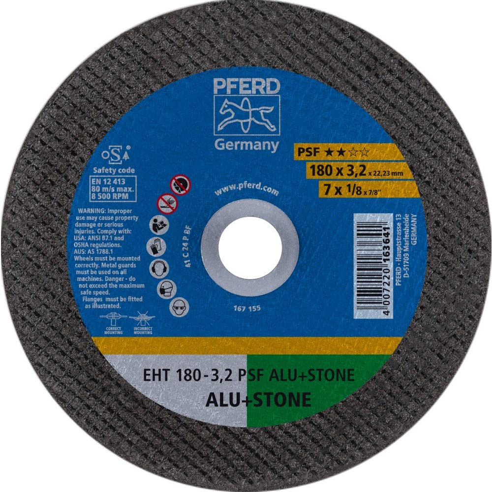 25 discos de corte de Pferd EHT 180-3,2 PSF de aluminio y piedra. : 61826222