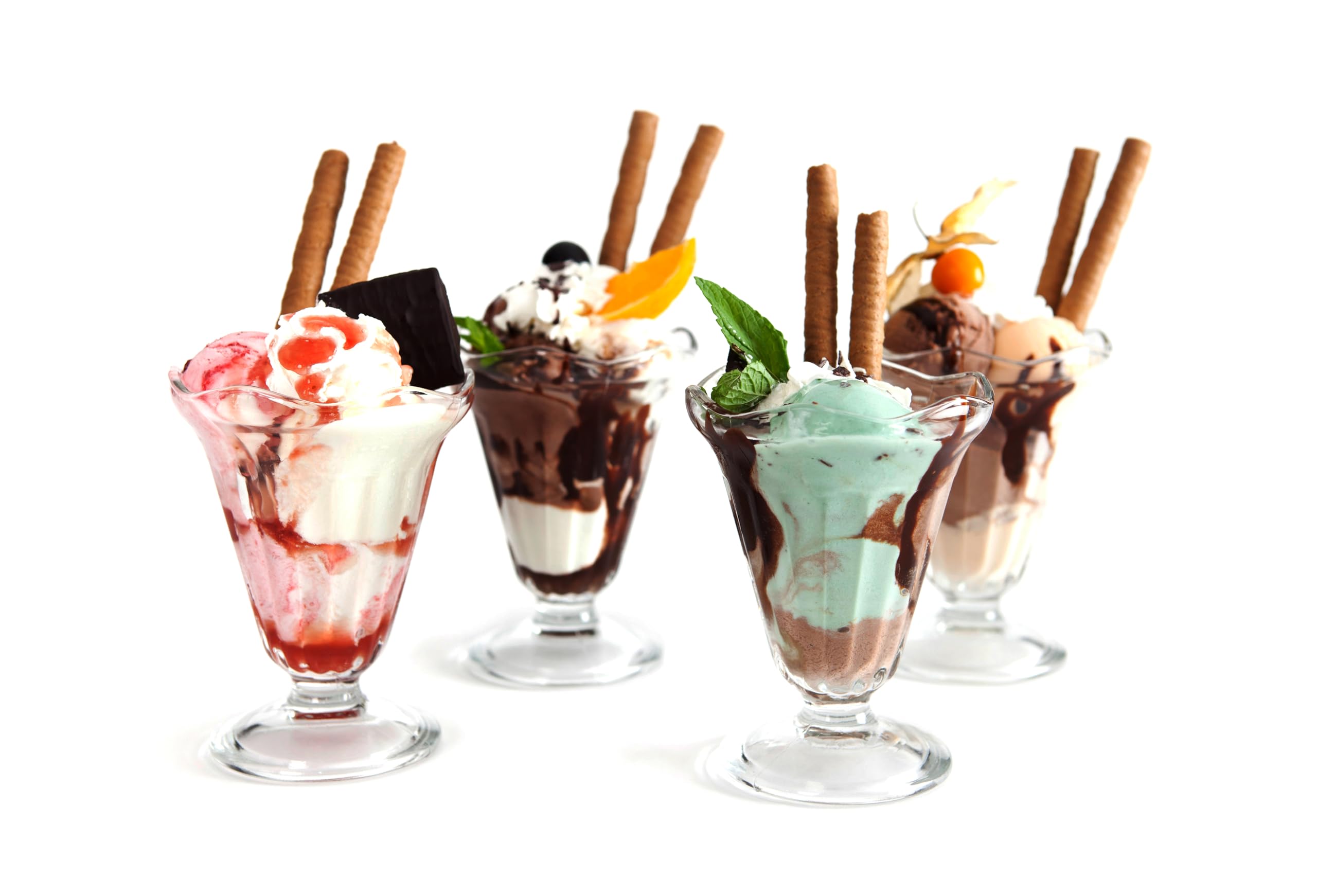 Topkapi 250.872 – 6 kubków do lodów Chicago, miseczki deserowe, szklanki do koktajli, Ice Cream Sundae, 23,5 cl, wys. 13 cm