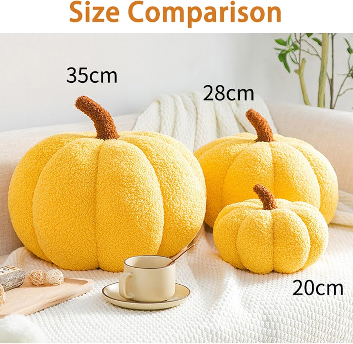 Herbstdeco Kürbis Kissen - Süßes 3D Plüschkissen Für Gemütliche Herbstatmosphäre
