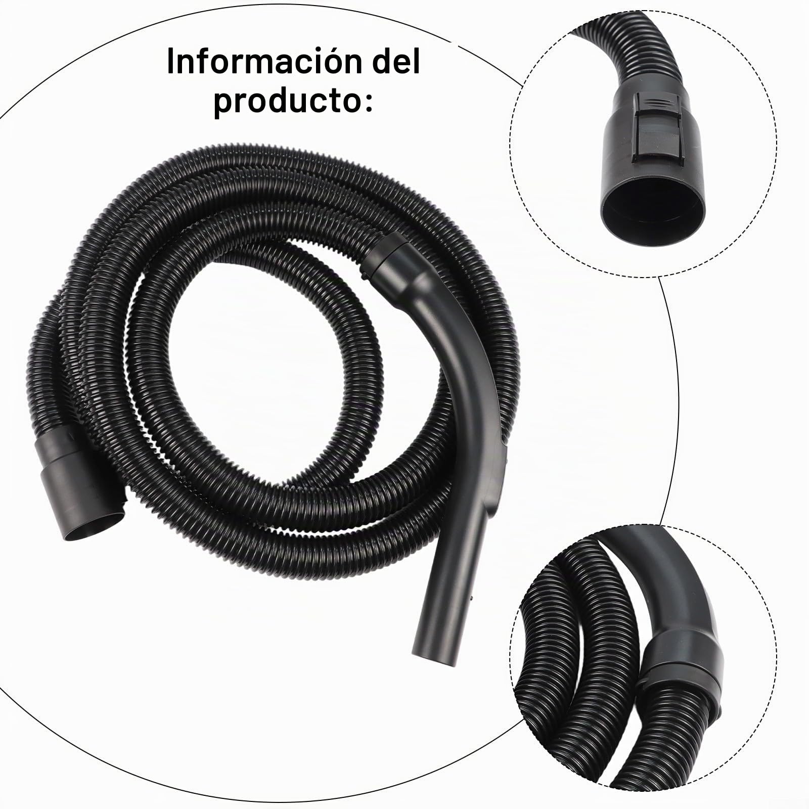 Manguera de repuesto para aspiradora Besshepplo, manguera extralarga para uso en seco y húmedo para Karcher NT20 30 WD1 WD2 WD3 WD4 WD5 WD6 WD 6 P. Plástico PP, ABS y PC de primera calidad (3,5 m).