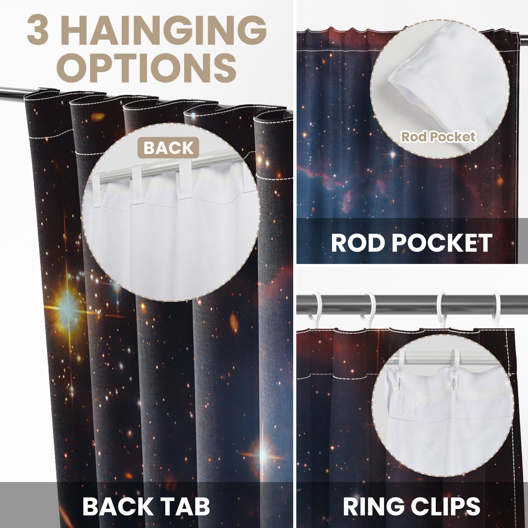 Kzzfqxb 140x229cm Rod Pocket Curtains 2 Panels - Image 4