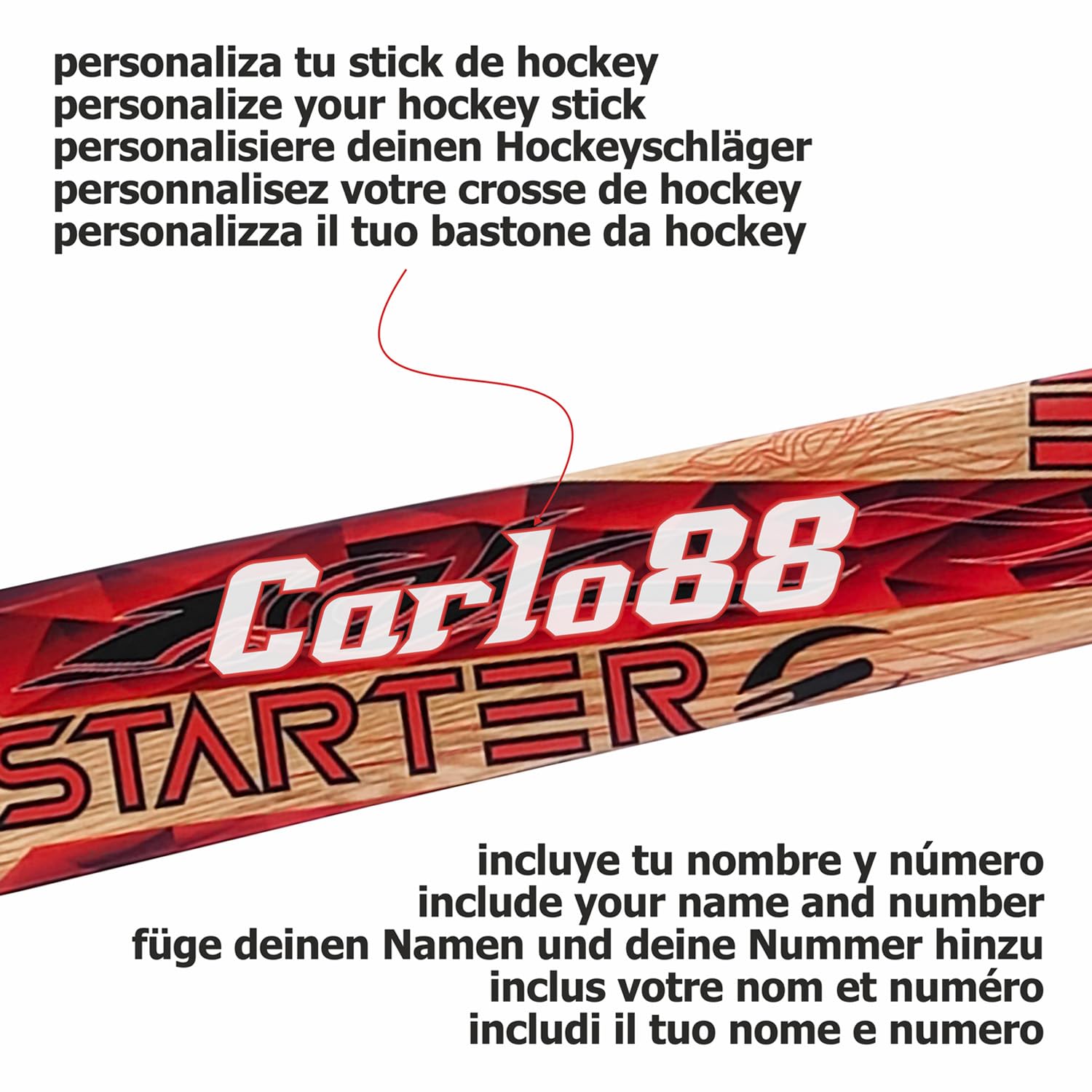 Bastone Hockey Pista Fury. per Bambini e Giovani in Formazione e Competizione. Dimensioni e Dimensioni Standard. Personalizzabile.