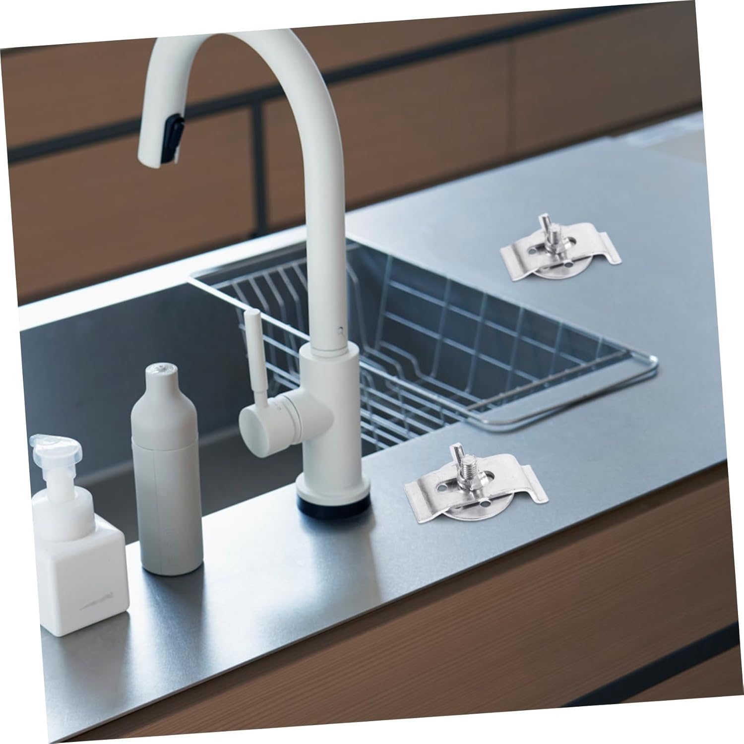 60sets Undermount Sink Clips Kit Wash Basin Support Clamps for Easy Installation Compatible Bathroom Kitchen Sinks and Fixing Accessories