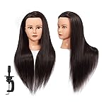 Headstar Mannequin Head 26-28 Training Head Synthetic Fiber Cosmetology Doll Head Styling Head Hair Braiding Head Hairdresser Training Model Practice Head Hair Mannequin With Free Clamp 7E6606LB0420