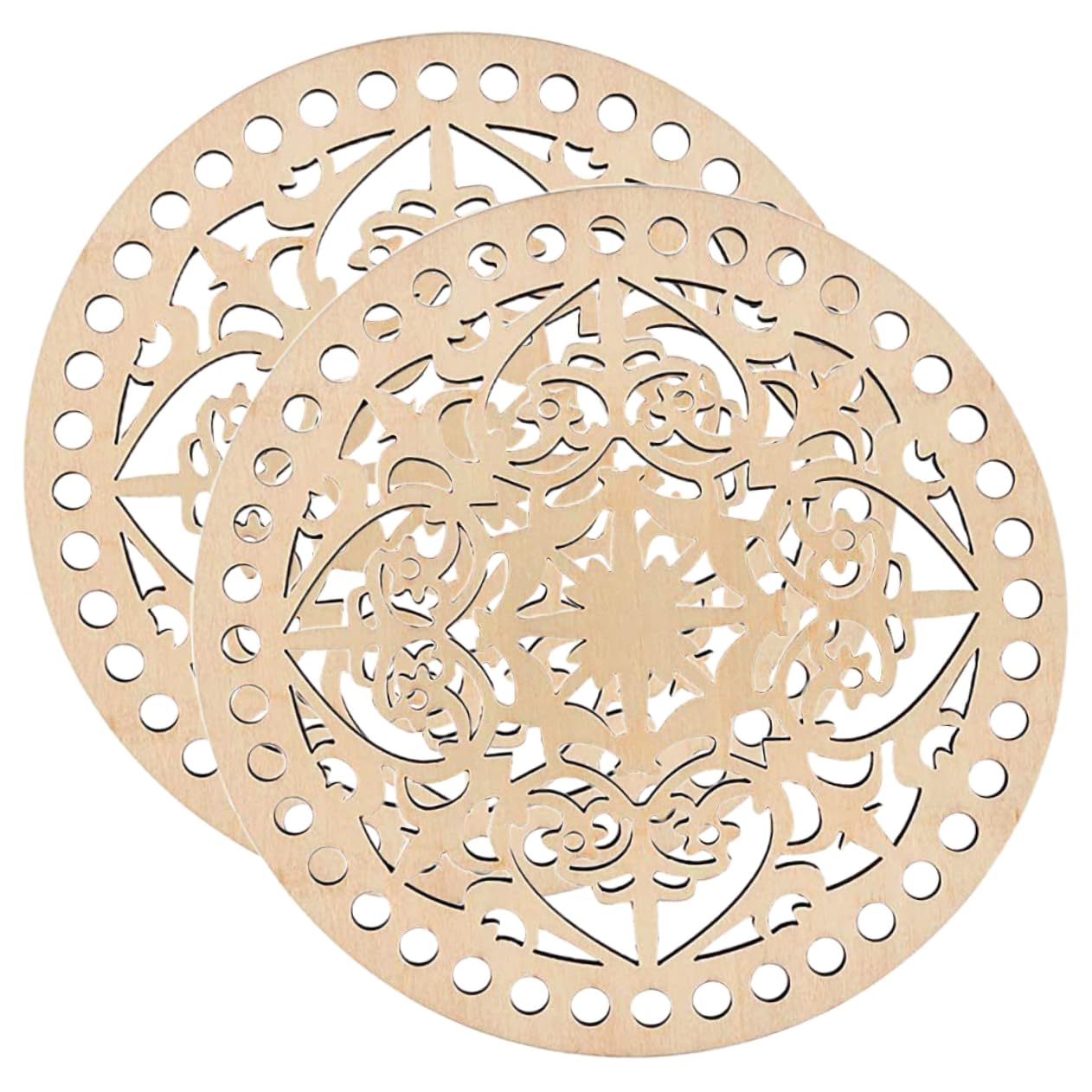 OSALADI 2pcs Wooden Bag Bottom Circle Blank DIY Knitting Crochet Bag Shaping Base for Craft Kit