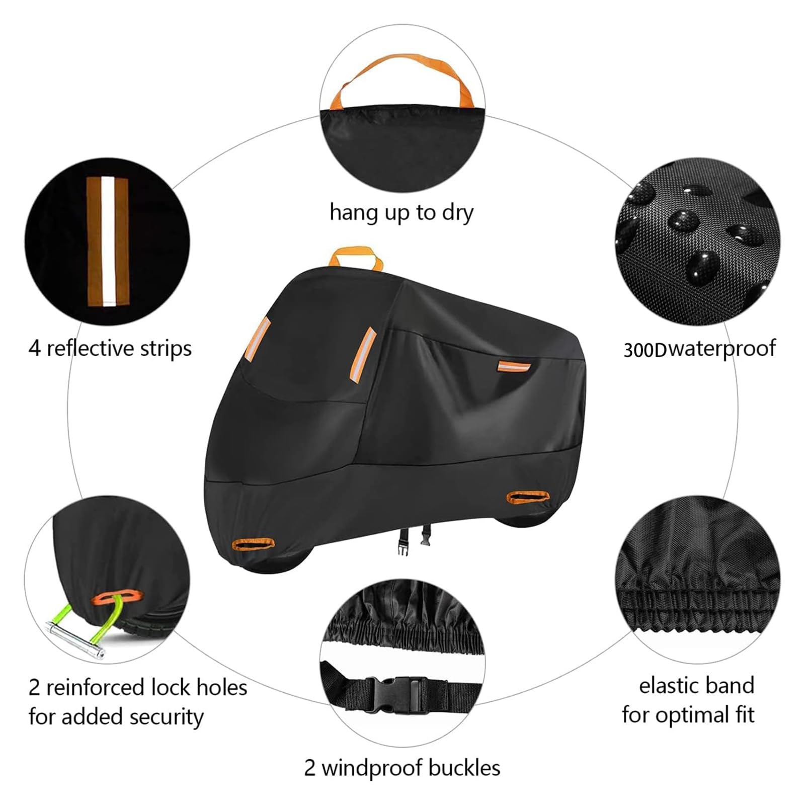 Housse De Moto étanche Pour Aprilia SXR 50 2021-2024 - Protection Extérieure/intérieure Contre Pluie, Poussière, UV - Taille Unique Avec Anneaux De Cadenas - 3