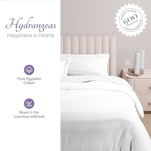 Miniatura 9 de Carressa Linen Juego de funda de edredón, 600 hilos de satén de 3 piezas, juego de funda de edredón de algodón egipcio de fibra larga, funda de