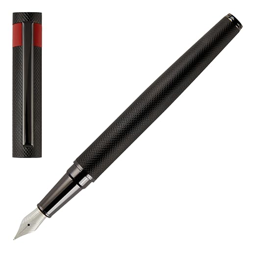 Hugo Boss Loop Diamond HSW3672A Fountain Pen Brass Black Length 14.7cm Nib Size M