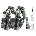NVioAsport 20 in 1 Survival Paracord Bracelet Adjustable Gear Kit with SOS LED Light, Fire Starter, Bigger Compass, Survival Whistle, Perfect for Camping, Hiking, Fishing