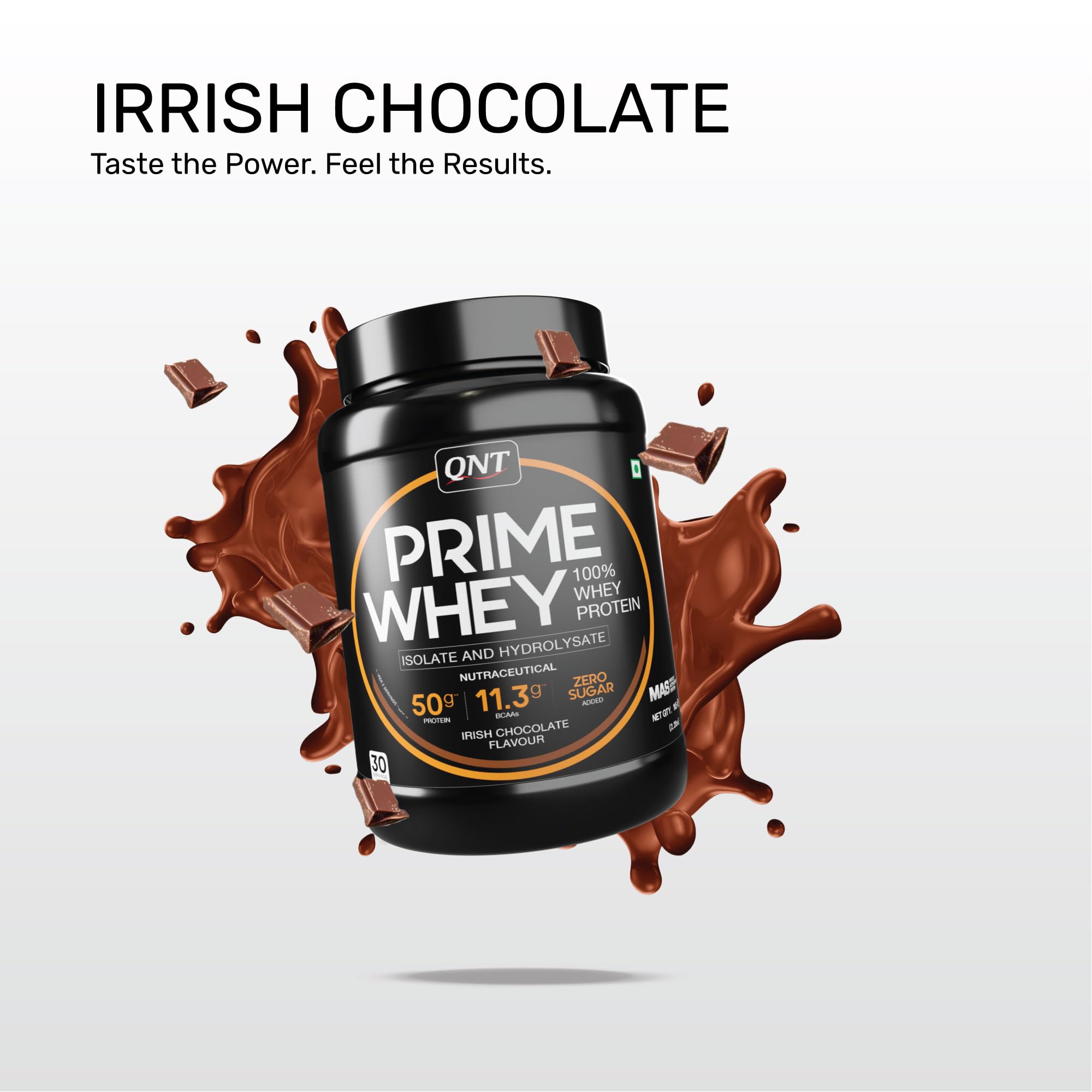 QNT Prime Whey Protein Powder – Irish Chocolate | 25g Protein Per Scoop | Whey Isolate, Concentrate & Hydrolysate Blend | 30 Servings | Muscle Growth, Recovery & Strength | 1kg — Amazon image 7