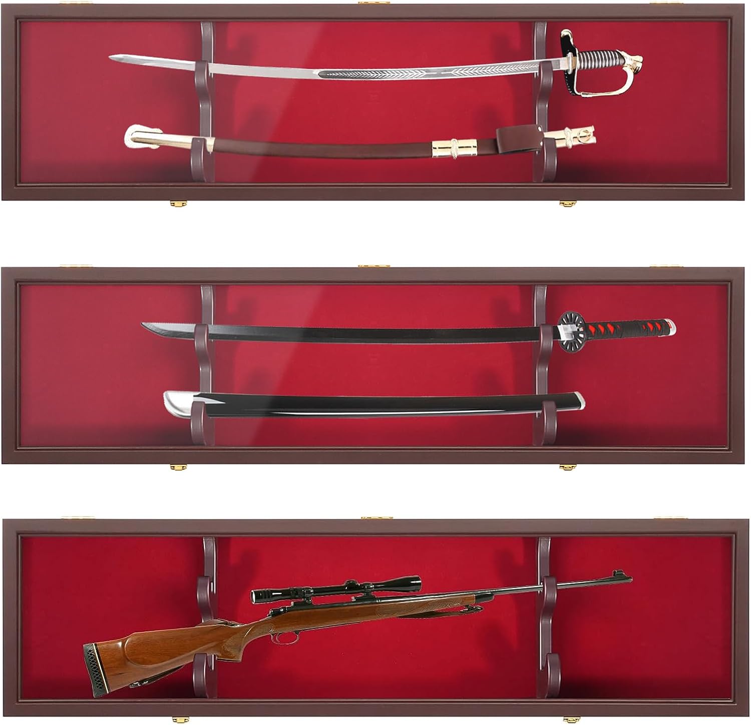 44" Sword Display Case Stand Holder Wall Mounted, Sword Display