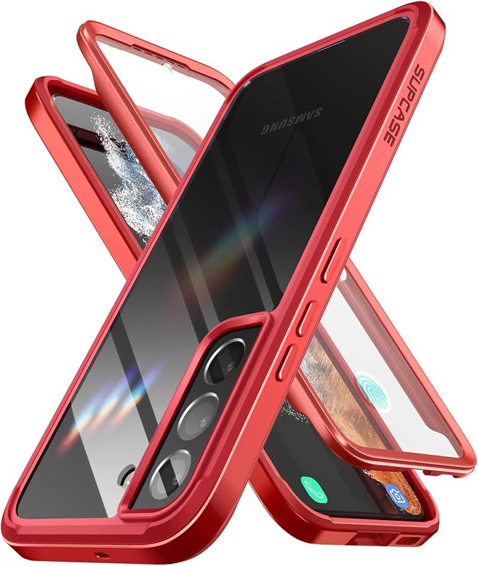 SUPCASE for Galaxy S22 Plus Case with Built-in Screen Protector, Ruddy | Transparent PC Backplate, Side Bumper, Military-Grade Drop Protection, Unicorn Beetle Edge Pro