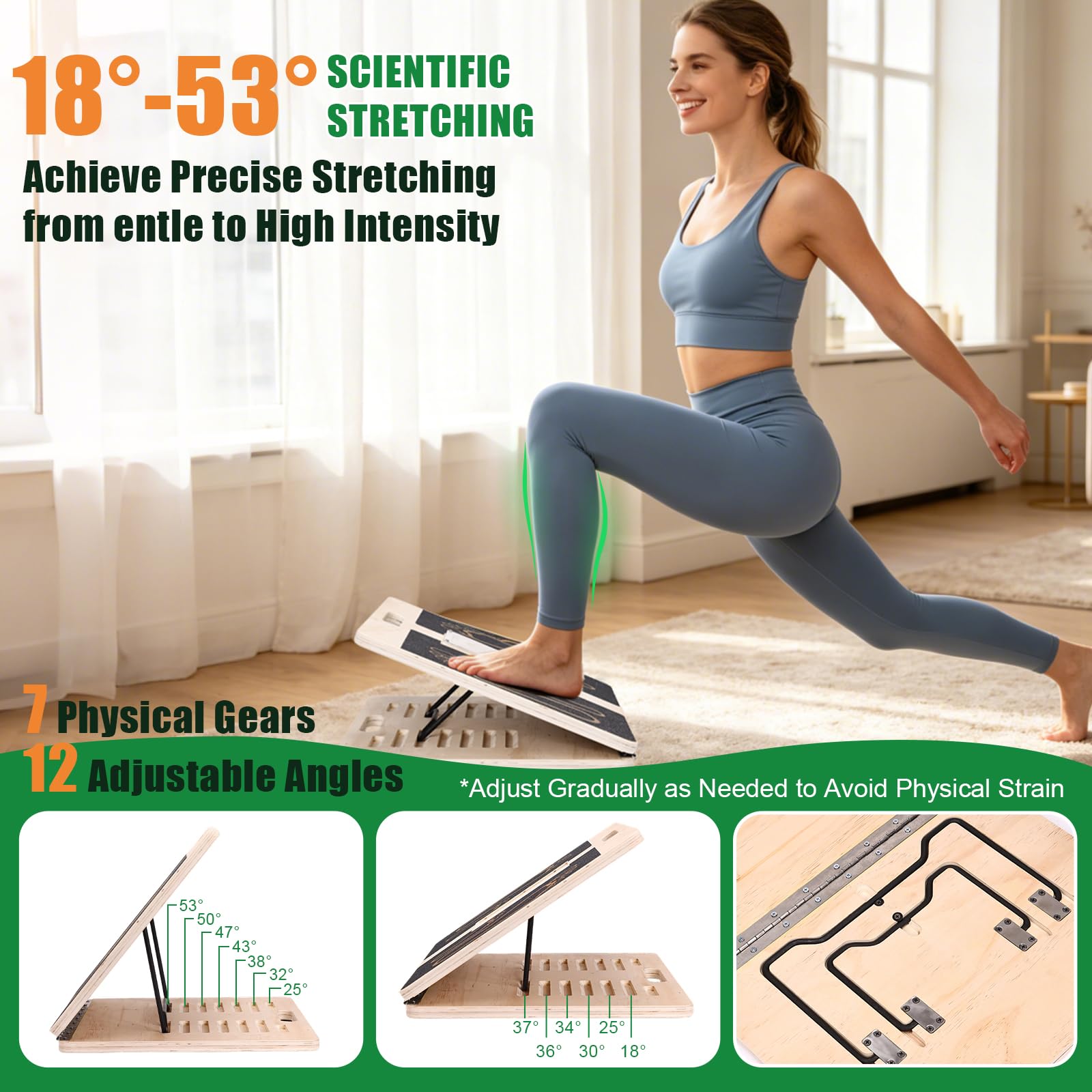 2 in 1 Tavoletta Propriocettiva & Tavola Inclinata in Legno | Balance Board Professionale, Slant Board 12 Angoli Regolabili, Antiscivolo Pieghevole, Interno Esterno Adulti Anziani Bambini