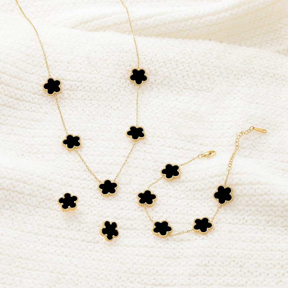 lucky　折敷5枚　印判皿4枚 Amazon.com: Qinpan Five Leaf Clover Necklace Bracelet and