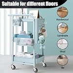 Roues à roulettes, 3Inch M10 Roulette avec frein, taille métrique M10-15 (Diamètre de la vis 10mm, Longueur de la vis 15mm) Roulettes pour Workbench Trolley, Meubles Dolly, Shopping Trolleys (Pack of 4)
