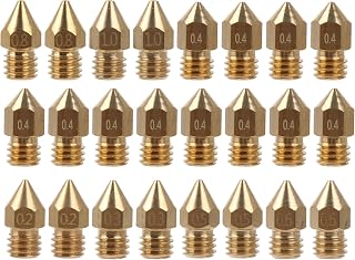 logyues MK6 3D Printer Extruder Brass Nozzles 0.2mm 0.4mm 0.5mm 0.6mm 0.8mm 1.0mm Pack of 24 1.75mm Filament