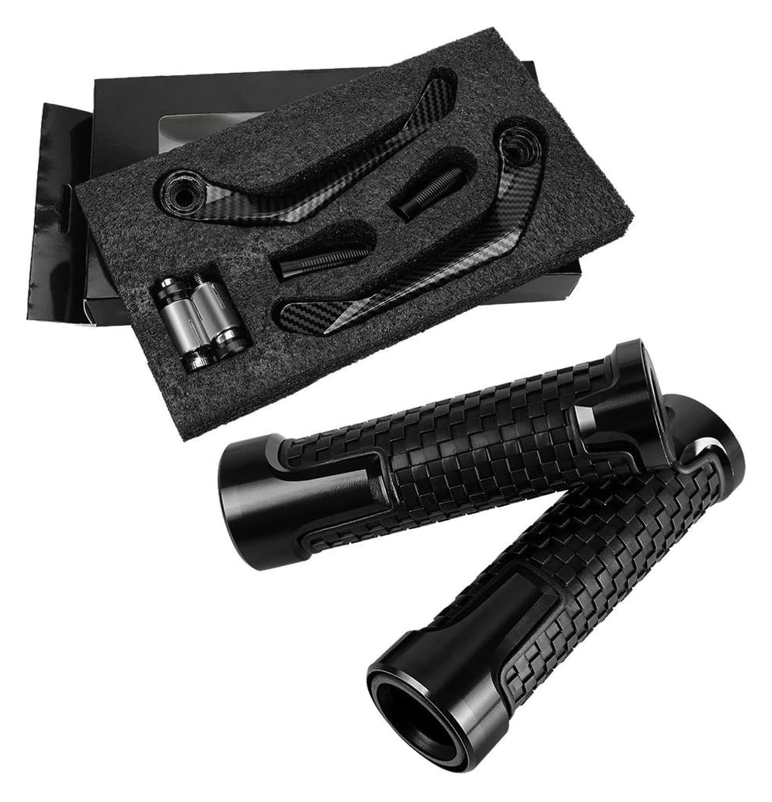 Puños Manillar para Yamaha SRX4 SRX400 SRX250 SRX600 Protector De Manillar Accesorios Motocicleta Palanca Embrague Freno Empuñaduras(Black C)
