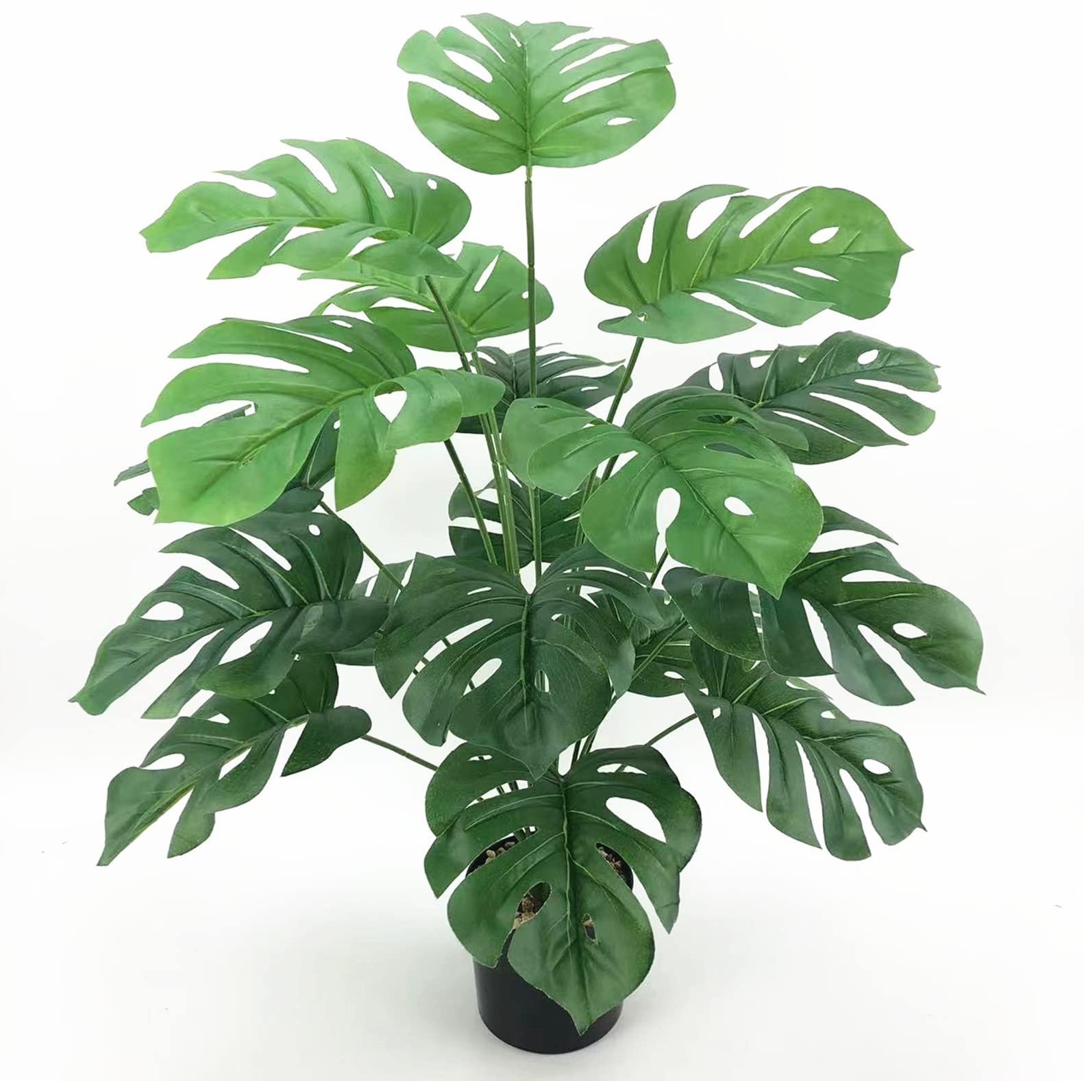 Garden Hub Artificial 18 Leaf Plants | Tree for Home Decor| Living Room | Office Small | Medium Size 75cm/2.5ft with Pot (Monstera Green) (B0C4QCLX63) Amazon Price History, Amazon Price Tracker