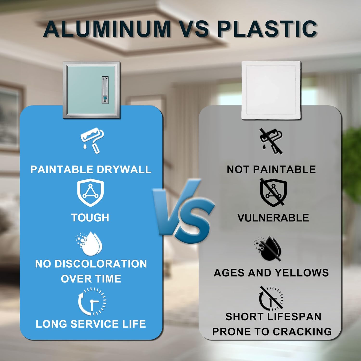 24”x 36” Metal Wall Access Panel for Drywall, Paintable Plumbing Attic Access Door with Lock & Handle, Heavy-Duty Aluminum Alloy Access Hatch