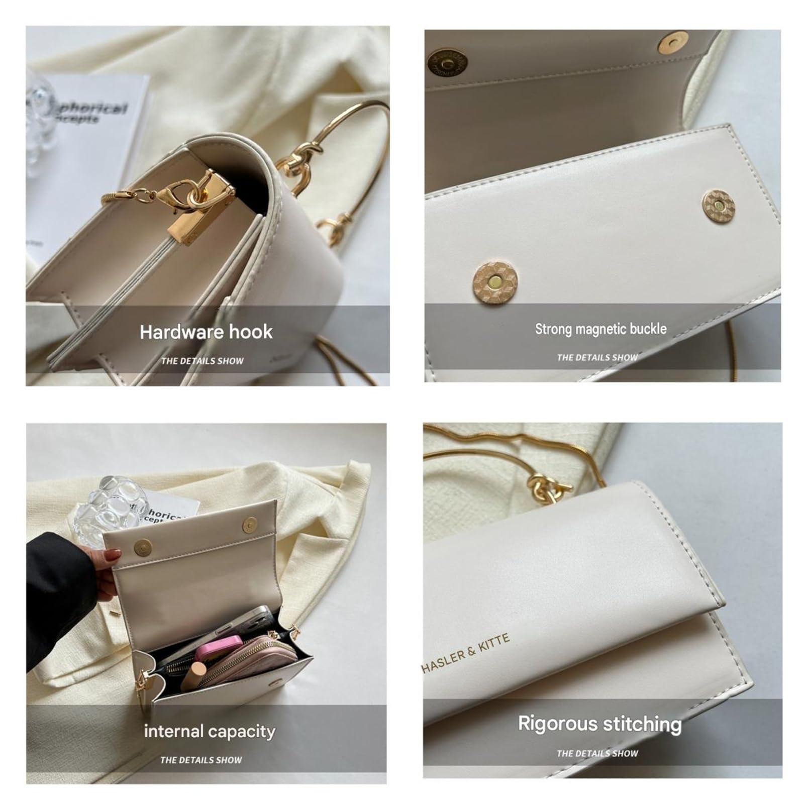 Borsa Elegante A Tracolla Versatile E Piccola Strutturata-Bianco