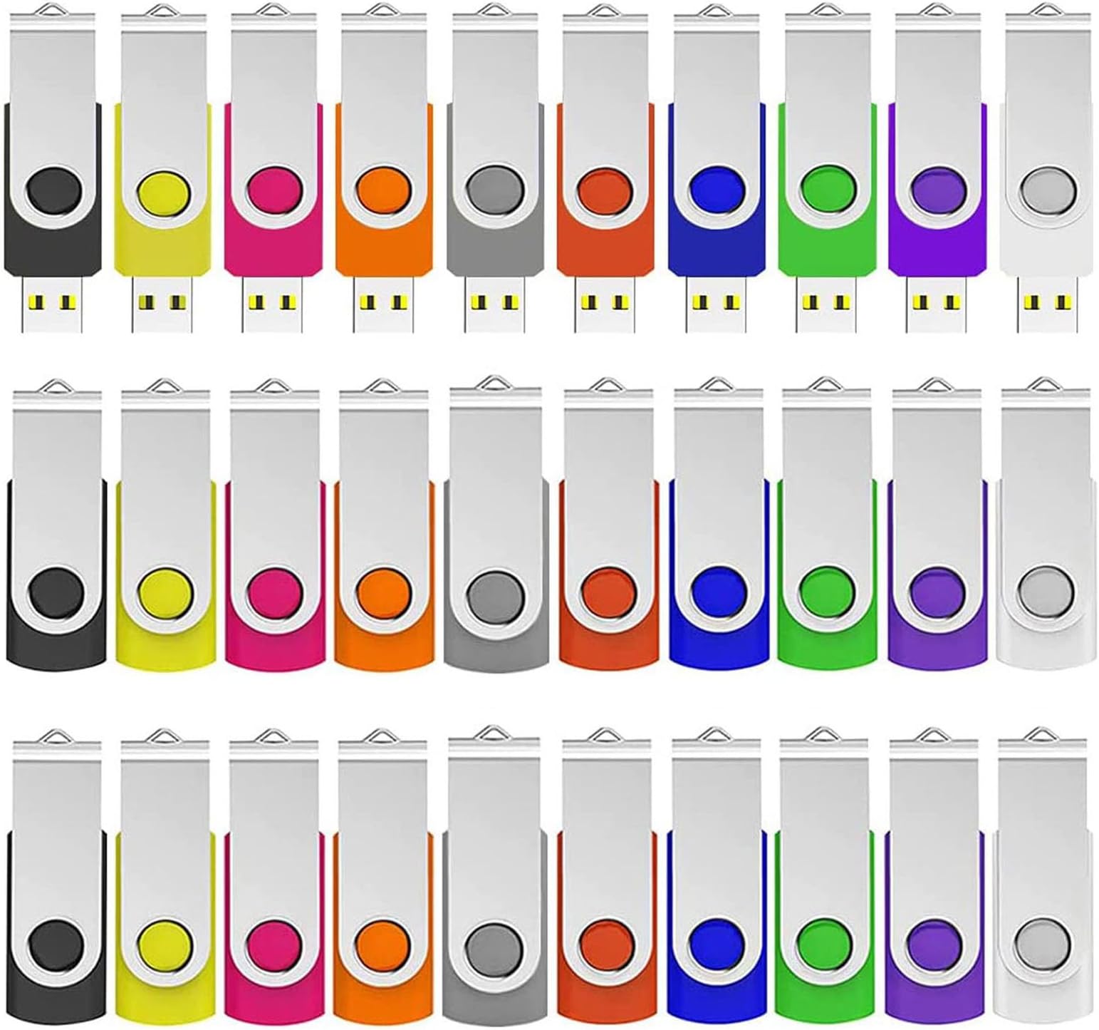 ABLAZE 4GB Flash Drive 100 Pack, USB 2.0 Memory Stick with Lanyards Swivel Thumb Drives Bulk Pendrive U Disk for Data Storage (Mixcolors)