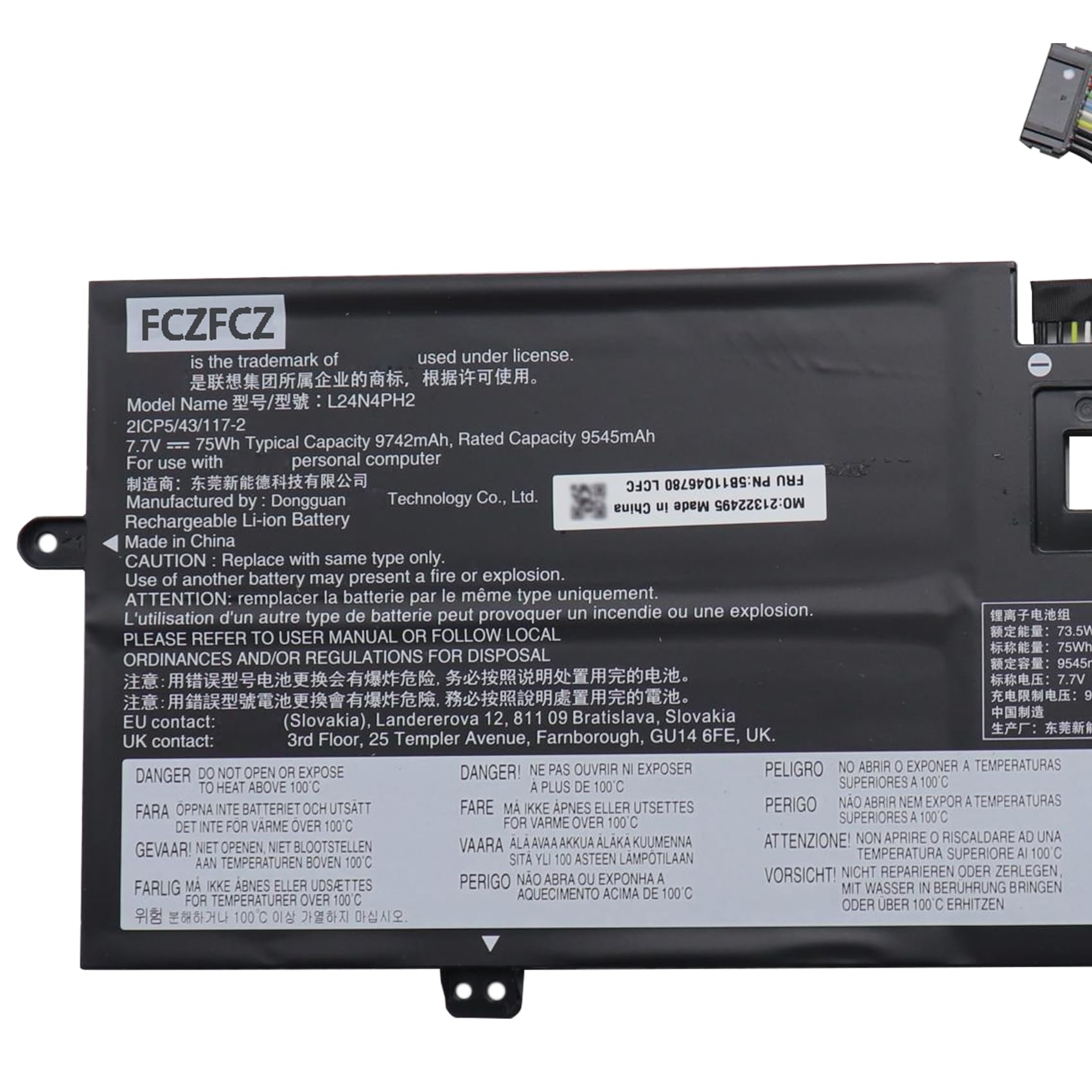 yel×BK⭐︎sn9ページ Amazon.com: FCZFCZ L24N4PH2 Battery 75Wh 9742mAh Replacement for