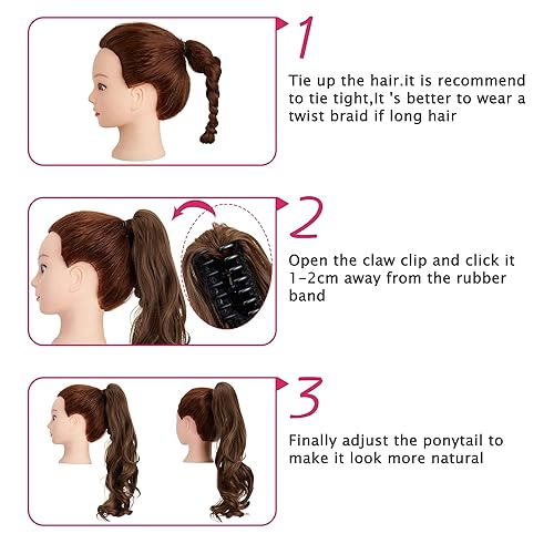Miniatura 5 de OMGREAT Extensión de cabello sintético con clip de garra, extensiones de cabello sintético de una pieza con clip, extensiones rizadas de 18