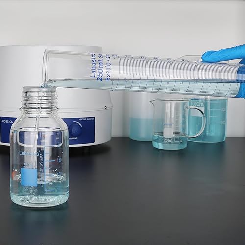 Miniatura 7 de Labasics Cilindro de medición graduado de pared pesada de vidrio borosilicato de 1.7 fl oz