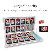 Vista 2 de WNJACO Switch Game Card Case Nintendo Switch Game & Micro SD Card, Customized Pattern Switch Lite Game Card Storage Box with 24 Game Card Slots and