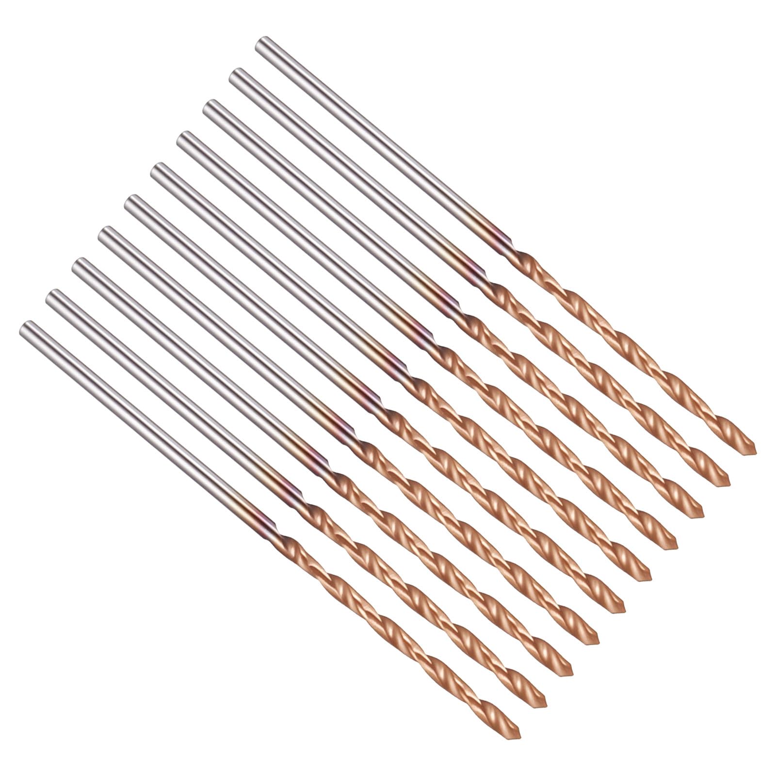PATIKIL 1.4mm Drill Bit, Carbide Twist Jobber Bits Straight Shank 130° for Drilling Hard Metal Alloy Steel Stainless Steel Titanium Alloys - 10 Pack