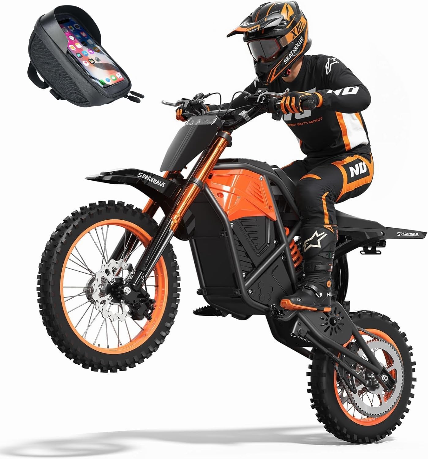 3000W High Power Electric Dirt Bike - 14" Front/12 Rear Tires with Hydraulic Disk Brakes,48V 22.5AH Battery Up to 60 Miles Range & 37.5MPH Top Speed, Teens Adults Commuter/Off-Road E-Bike