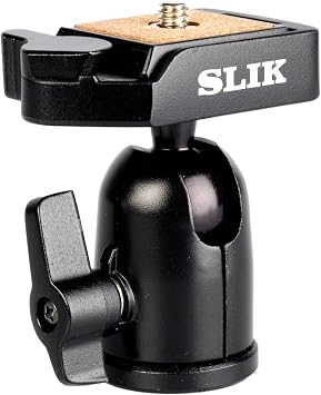 SLIK SBH-100 DQ Compact Ballhead with Quick Release, Supports 2.2 lbs., Black 618-324