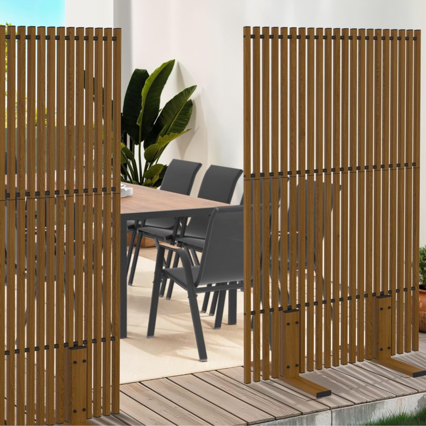IDMarket - Paravent extérieur ajouré Claustra décoratif extérieur 80 x 150 cm Effet Bois