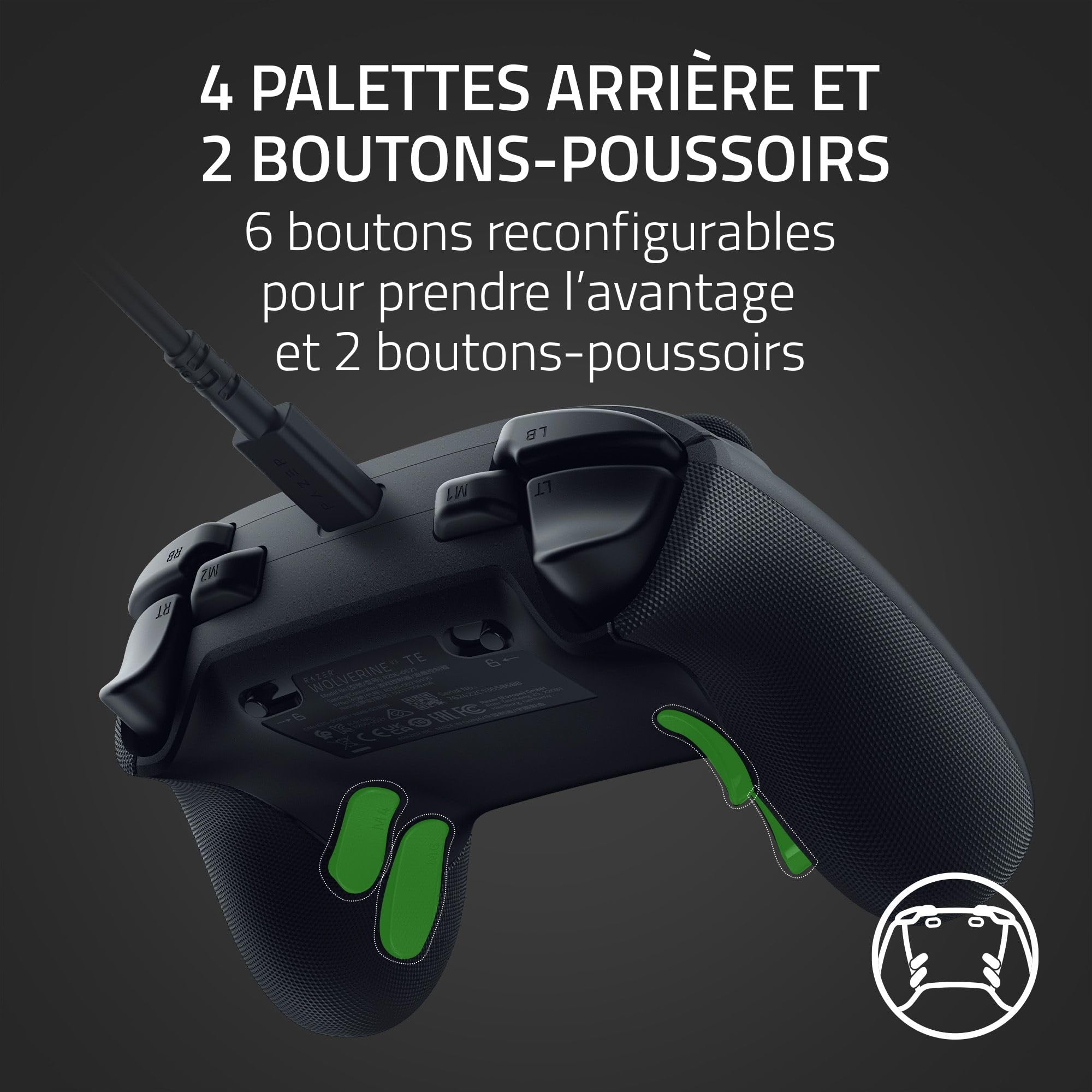 Razer Wolverine V3 Tournament Edition - Manette Esports filaire pour Xbox X|S & PC (boutons d'action tactiles Mecha, HyperTriggers Pro, D-Pad 8 directions, câble USB-C 3m) Noir