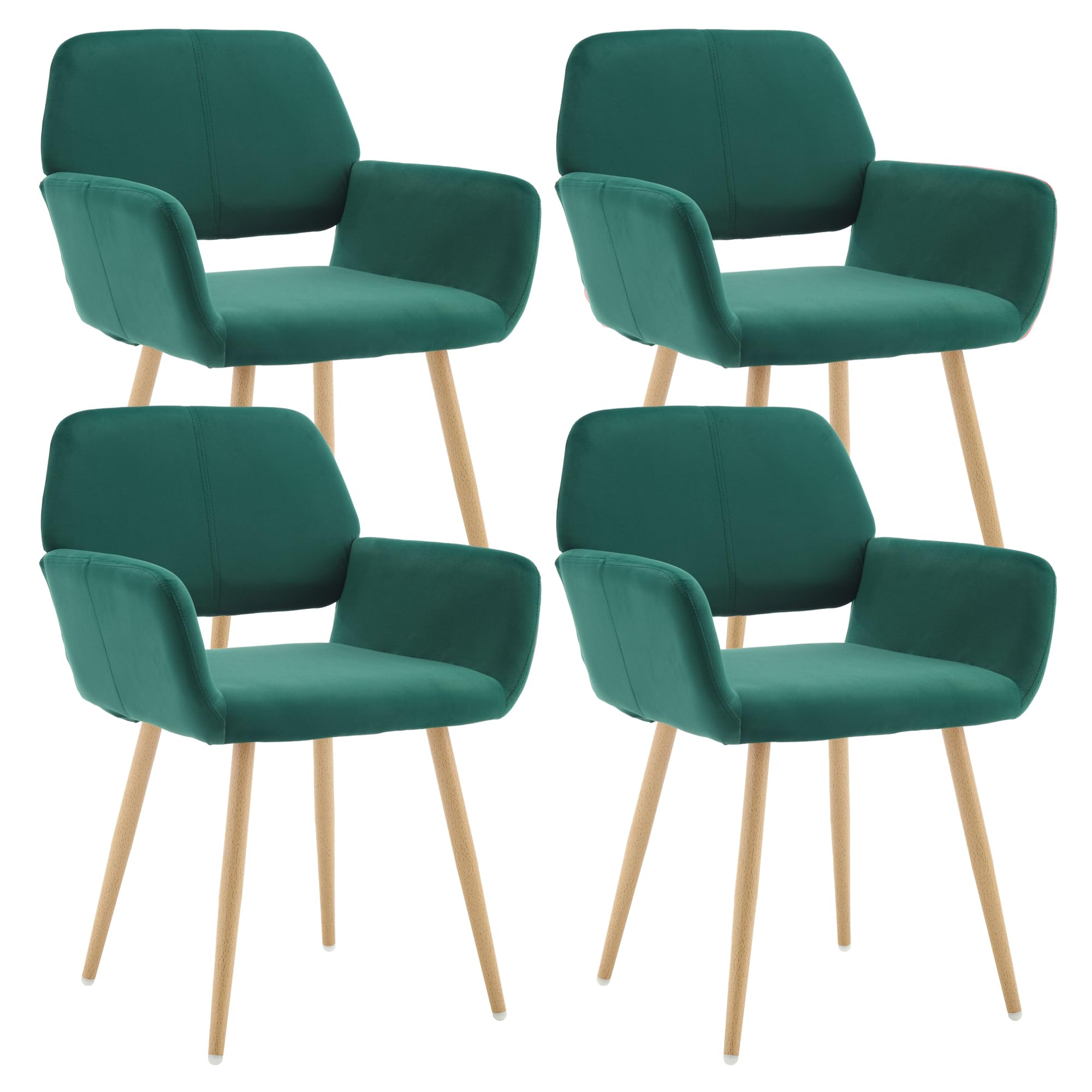 KCC Small Modern Dining Room Arm Chairs Set of 4, Mid