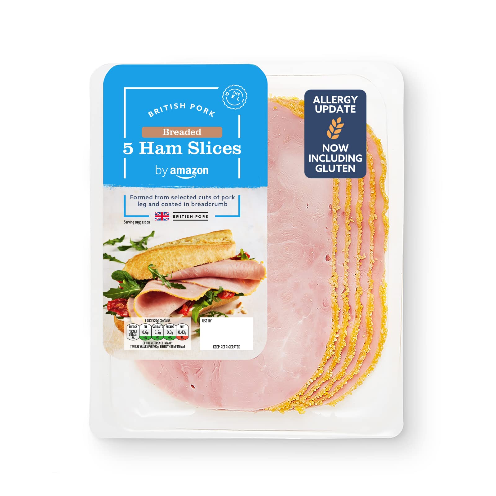 by Amazon 5 Breaded Ham Slices, 125g