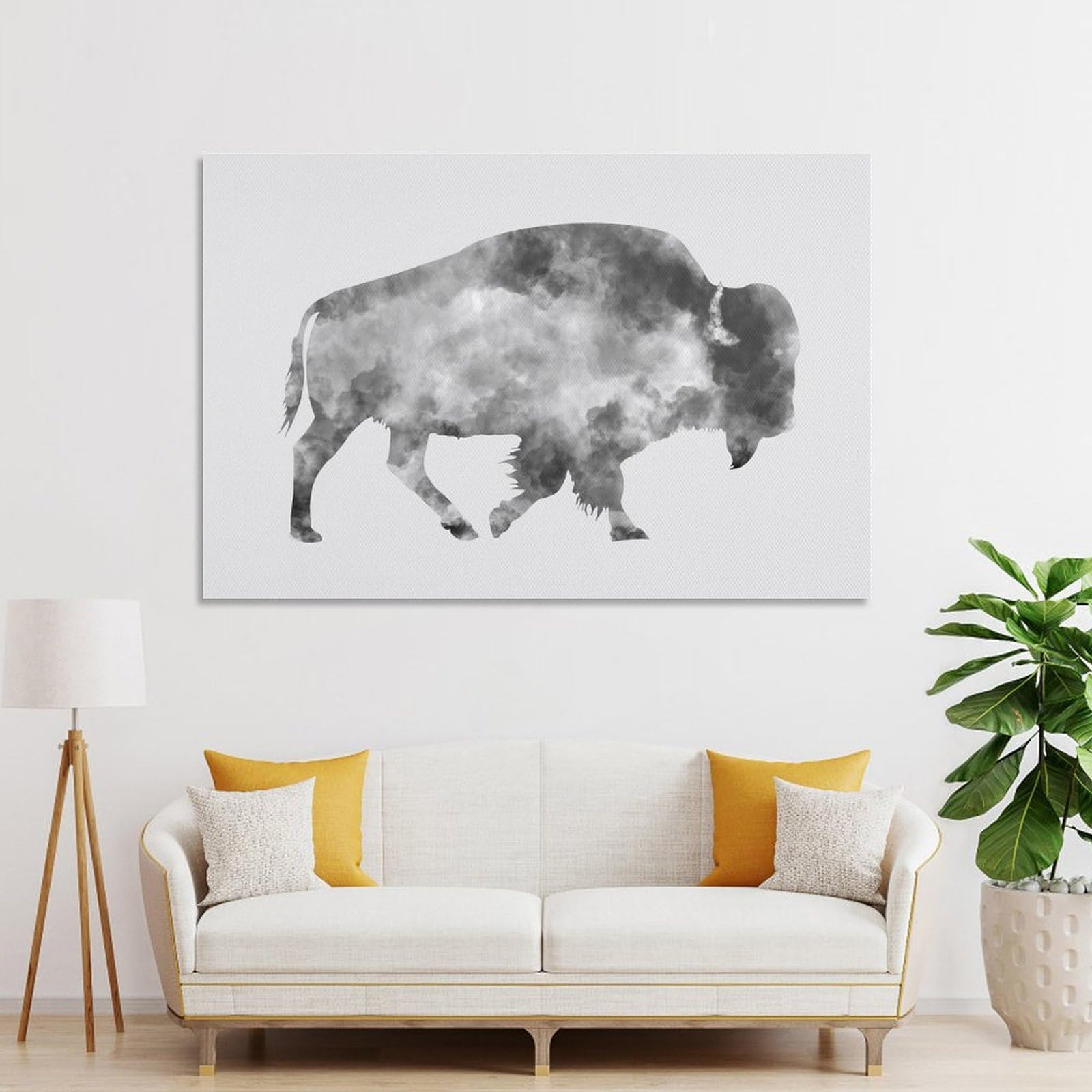 Junmoney American Bison Decorative Wall Artwork 24x36inch(60x90cm), for Living Room, Bedroom, Office Or Hallway, Decorative Artwork with Broad Appeal