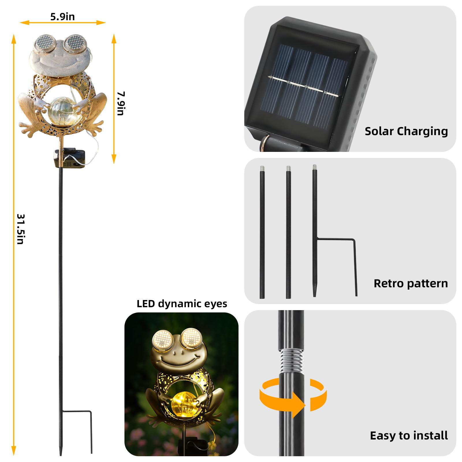 SRNPMIU Luci solari per esterni, decorazioni solari per esterni, decorazioni da giardino, impermeabili IP65, regali per donne e mamme, per cortile, patio, prato, vialetto, paesaggio