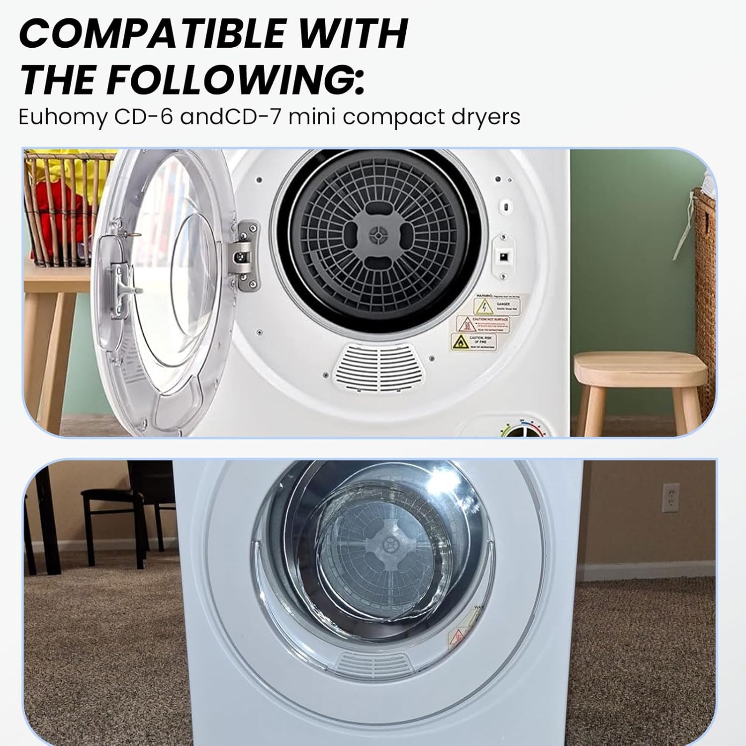 Compatible Fan Belt for Euhomy CD-6 & CD-7 Mini Dryer, Replacement Belt for Compact Dryer Blower, Durable and Easy to Install